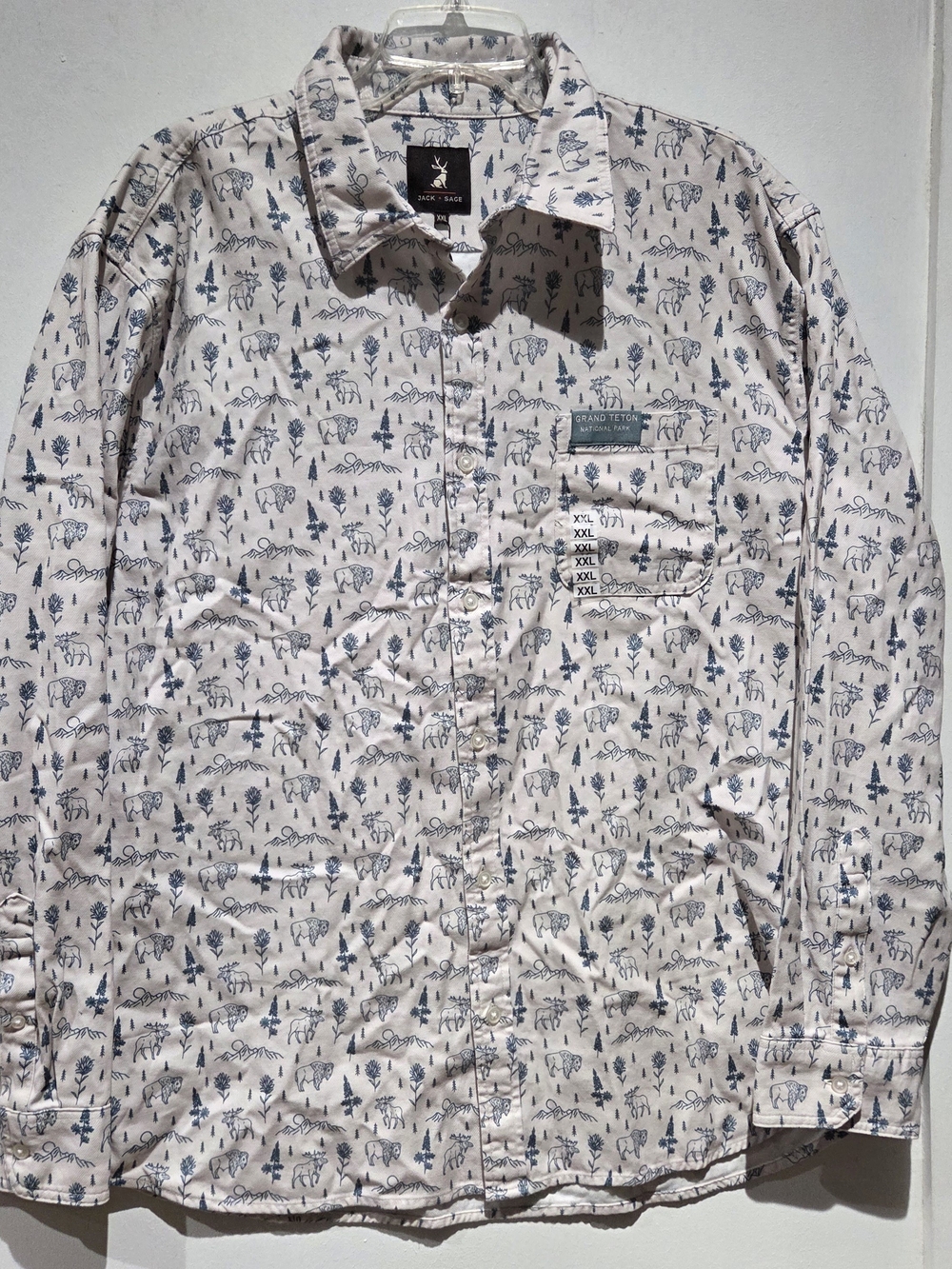 Wildlife Print Button Down GRAND Teton Park